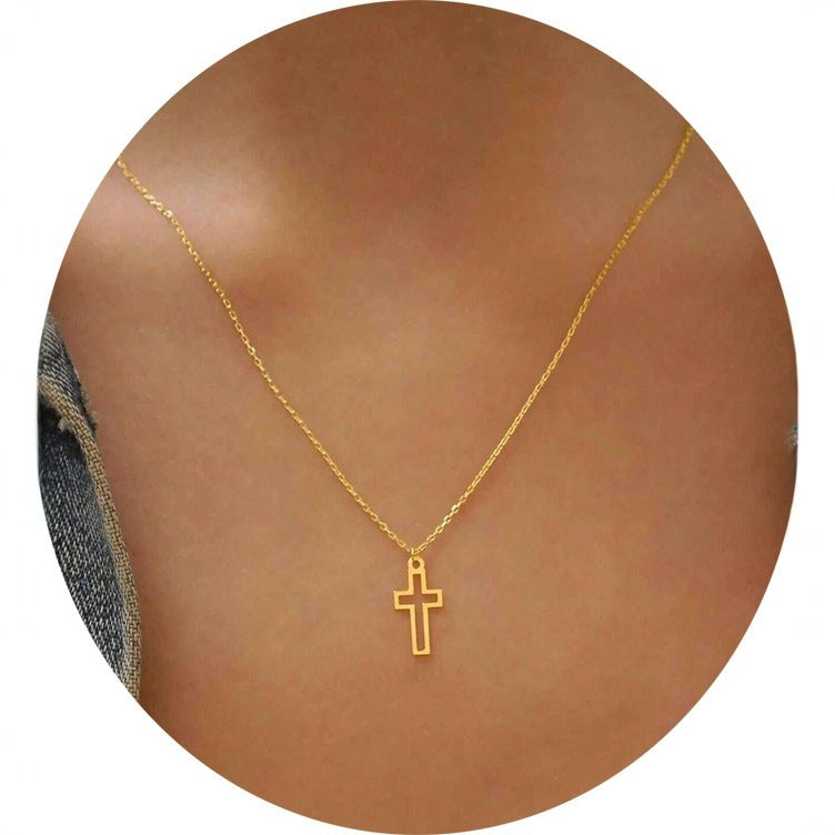 Women's Hollow Cross Pendant Necklace