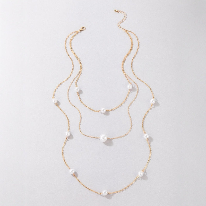 Pearl Long Multi-layer Necklace Fashion