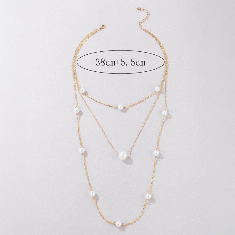 Pearl Long Multi-layer Necklace Fashion