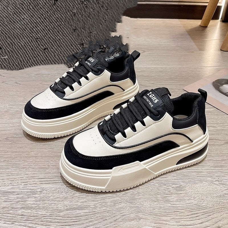 Sports And Leisure Fashion Sneakers Thick Bottom White Platform Shoes